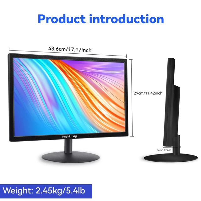 Alt view image 4 of 7 - Touchscreen Monitor 19" FHD 1440x900 Multi-Touch Screen HDMI VGA Type-B Dual Speakers,60Hz,VESA,Wide Viewing Angle 170°,Brightness 300cd/m²,Tilt Adjust,PC Office Desktop Business Computer Display