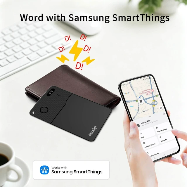 Alt view image 2 of 7 - 2026 Slim Wallet Tracker Card PRO, Only for Samsung SmartThing 0.07in Ultra-Thin Credit, Wireless Charge,Samsung certified, 7 Day Location History, Waterproof, for Wallet Luggage Passport