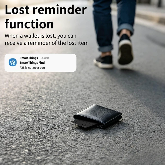 Alt view image 6 of 7 - 2026 Slim Wallet Tracker Card PRO, Only for Samsung SmartThing 0.07in Ultra-Thin Credit, Wireless Charge,Samsung certified, 7 Day Location History, Waterproof, for Wallet Luggage Passport