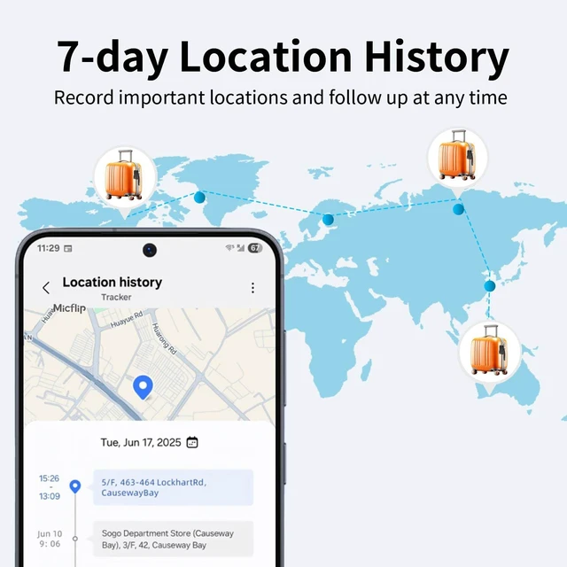 Alt view image 7 of 7 - 2026 Slim Wallet Tracker Card PRO, Only for Samsung SmartThing 0.07in Ultra-Thin Credit, Wireless Charge,Samsung certified, 7 Day Location History, Waterproof, for Wallet Luggage Passport
