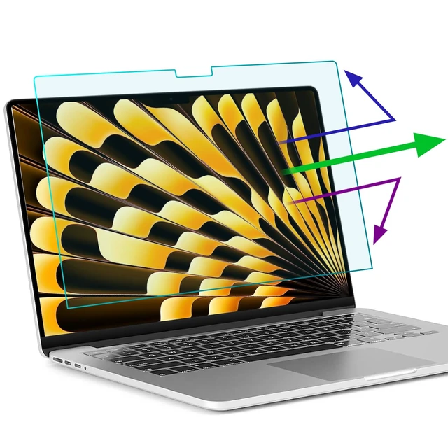 Main image of 2 Pack Anti Blue Light Screen Protector Compatible with MacBook Air 15 Inch(2023-2026, M2/M3/M4/M5), Eye Protection Matte Anti Glare Screen Protector for 15.3In Mac Air