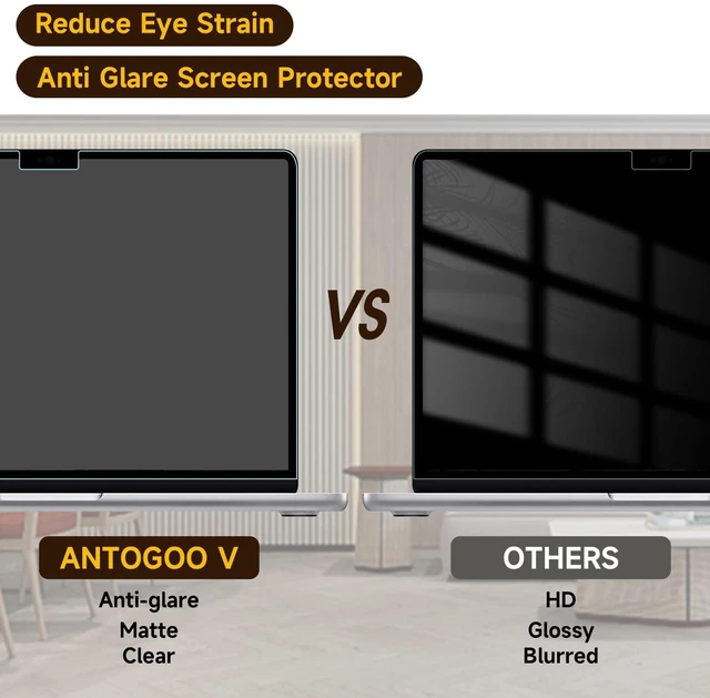 Alt view image 3 of 7 - 2 Pack Anti Blue Light Screen Protector Compatible with MacBook Air 15 Inch(2023-2026, M2/M3/M4/M5), Eye Protection Matte Anti Glare Screen Protector for 15.3In Mac Air