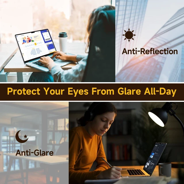 Alt view image 6 of 7 - 2 Pack Anti Blue Light Screen Protector Compatible with MacBook Air 15 Inch(2023-2026, M2/M3/M4/M5), Eye Protection Matte Anti Glare Screen Protector for 15.3In Mac Air