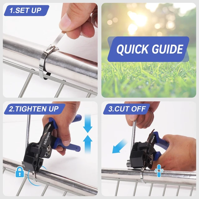 Alt view image 5 of 7 - Professional Metal Zip Ties Gun Tool Kit with 250 PCS 11.8 Inch Stainless Steel Zip Ties & Organizer Holder for Electricians, HVAC, Chainlink Fence Ties, Industrial Use