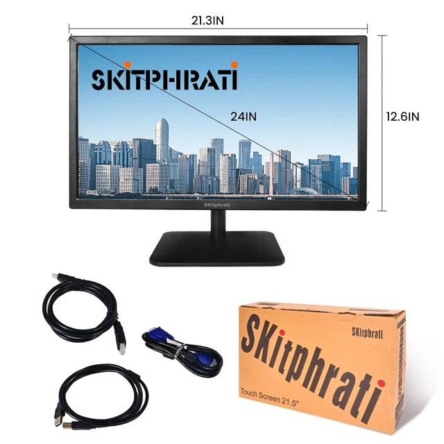 Alt view image 7 of 7 - 21.5 Inch Touchscreen Monitor FHD 1920x1080p IPS Screen, VESA Support, 10-Points Computer Touch Screen PC Display with Type-B HDMI VGA Port, 75Hz Desktop Touch Display, Black