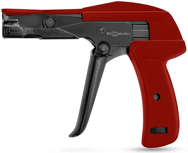 Main image of 42710 Zip Tie Gun/Cable Tie Install Tool, Adjustable Tension with Built-In Cutter, for Nylon Ties up to 1/4- Red