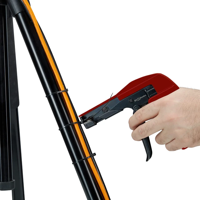 Alt view image 3 of 7 - 42710 Zip Tie Gun/Cable Tie Install Tool, Adjustable Tension with Built-In Cutter, for Nylon Ties up to 1/4- Red
