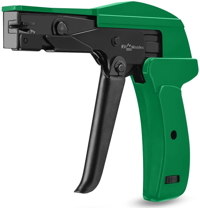Alt view image 7 of 7 - 42711 Zip Tie Gun/Cable Tie Install Tool, Adjustable Tension with Built-In Cutter, for Nylon Ties up to 1/4- Green