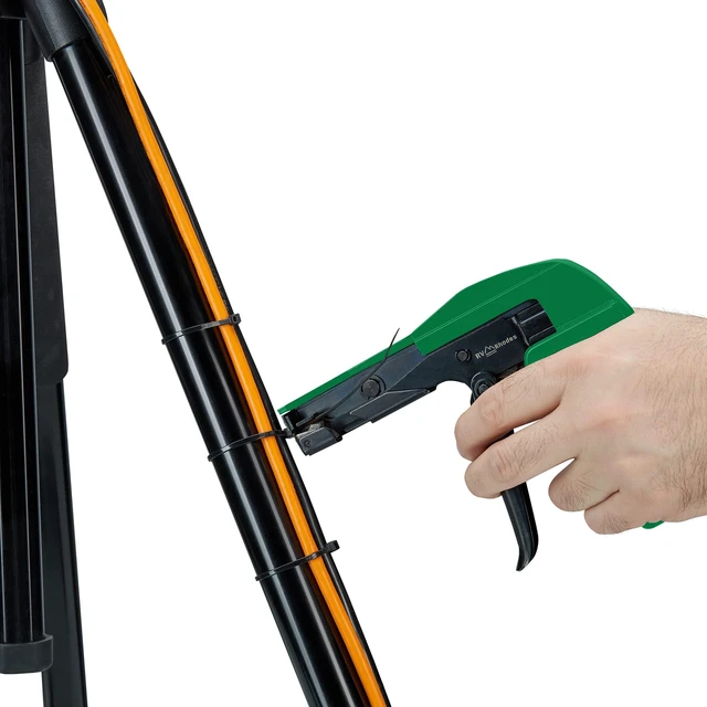 Alt view image 3 of 7 - 42711 Zip Tie Gun/Cable Tie Install Tool, Adjustable Tension with Built-In Cutter, for Nylon Ties up to 1/4- Green