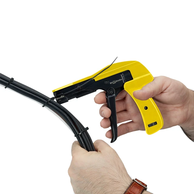 Alt view image 3 of 7 - 42712 Zip Tie Gun/Cable Tie Install Tool, Adjustable Tension with Built-In Cutter, for Nylon Ties up to 1/4- Yellow