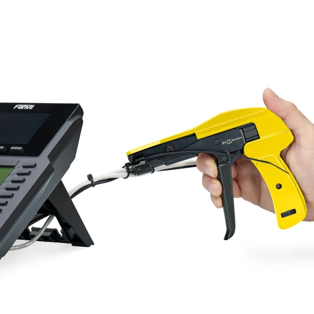 Alt view image 4 of 7 - 42712 Zip Tie Gun/Cable Tie Install Tool, Adjustable Tension with Built-In Cutter, for Nylon Ties up to 1/4- Yellow