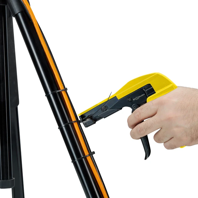 Alt view image 5 of 7 - 42712 Zip Tie Gun/Cable Tie Install Tool, Adjustable Tension with Built-In Cutter, for Nylon Ties up to 1/4- Yellow