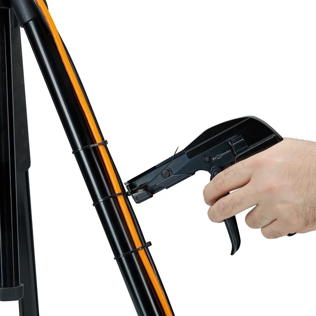 Alt view image 5 of 7 - 42708 Zip Tie Gun/Cable Tie Install Tool, Adjustable Tension with Built-In Cutter, for Nylon Ties up to 1/4- Black