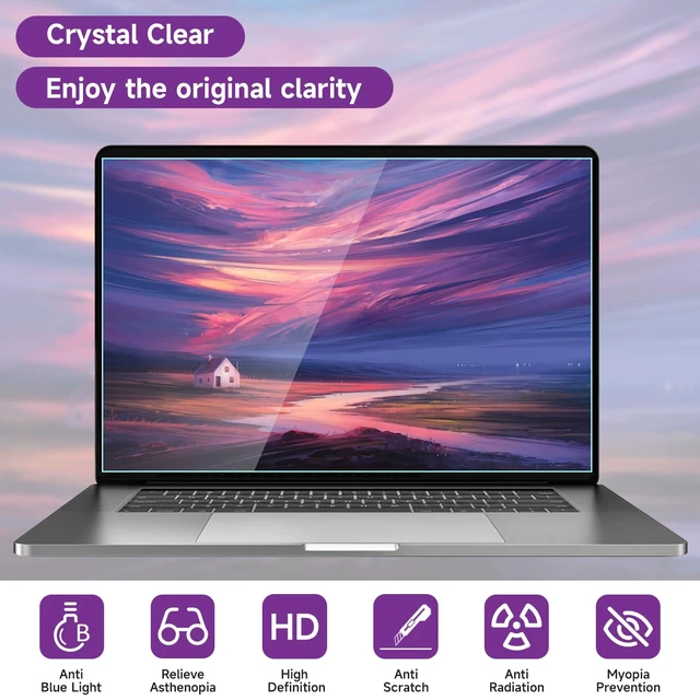 Alt view image 4 of 7 - 2 Pack 14 Inch Anti Blue Light Screen Protector for HP 14" Laptop/HP Pavilion 14/HP Chromebook 14/HP Stream 14/HP ProBook 14/Acer Chromebook 14/Acer Aspire 14/Acer Chromebook 314 514/Asus Chromebook