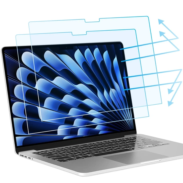 Main image of 2 Pack Anti Blue Light Screen Filter for MacBook Air 13.6In (2022-2026) Matte Anti Glare Film Anti Scratch Laptop Screen Protector Guard for Mac 13in (M5, M4, M3, M2)