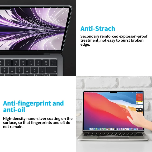Alt view image 6 of 7 - 2 Pack Anti Blue Light Screen Filter for MacBook Air 13.6In (2022-2026) Matte Anti Glare Film Anti Scratch Laptop Screen Protector Guard for Mac 13in (M5, M4, M3, M2)