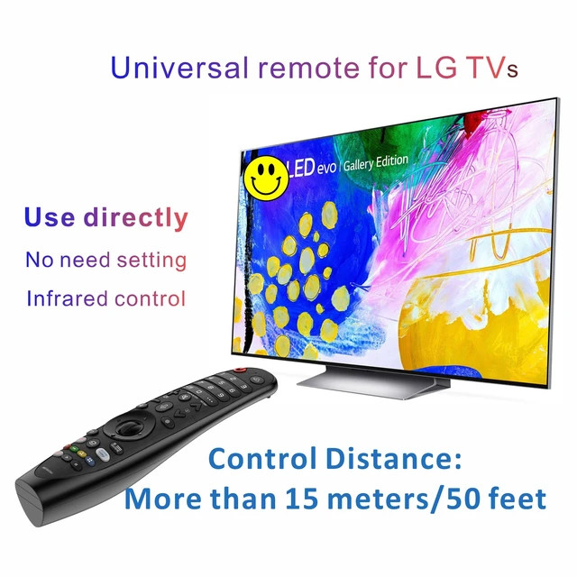 Alt view image 2 of 6 - Infrared Replacement Remote Compatible with LG TVs Fits LG TV Models Released 2015-2026, Universal Infrared Control (Not Original, Not OEM)