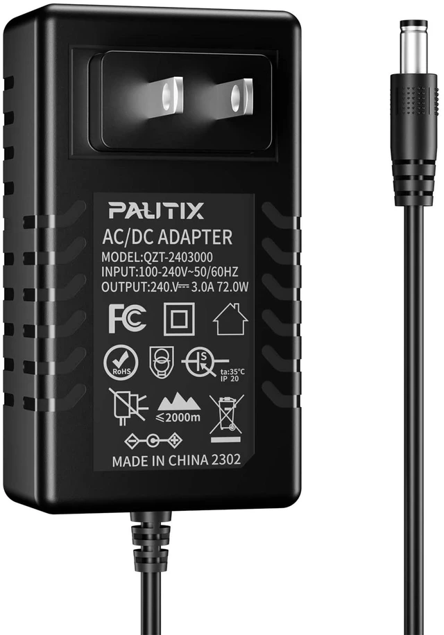 Main image of 24V DC Power Supply Adapter 24Volt 3A 72W AC to DC Converter Transformer 100-240V AC Input with 5.5 x 2.1mm US Plug for LED Strip, CCTV Camera
