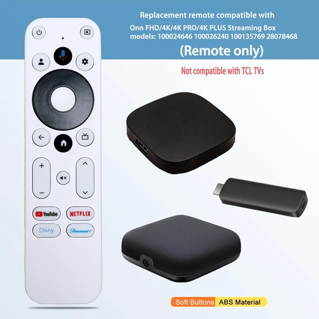 Alt view image 2 of 4 - Replacement Voice Remote Control Compatible with Onn Streaming Box 100024646 100026240 4k Pro 4K Plus NOT Compatible with ONN TV