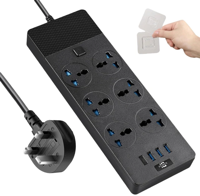 Main image of UK to US Plug Adapter, Power Strip with 6 International Outlets and 4 USB Ports (1 USB C), 110-240v, 3000w, 6Ft, Universal Travel Adapter Extension Cord for Electrical Equipment