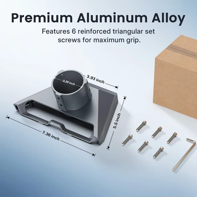 Alt view image 7 of 7 - Starlink Standard 4/4X Pole Mount, Heavy-Duty Aluminum Pole Mounting for Roof, RV & Outdoor, Adjustable Secure Bracket for Starlink Standard 4/4X/Gen3/V3 Kickstand Dishy (Pipe Not Included)