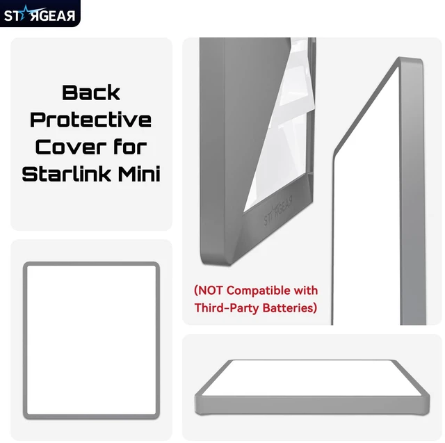 Alt view image 2 of 7 - for Starlink Mini Case, Mini Protective Cover Liquid Silicone Case Starlink Mini Satellite Dish Accessories, Portable Protective Cover Shell for Starlink with Black Sticker (Grey)