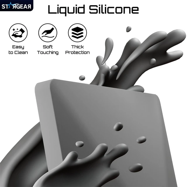 Alt view image 4 of 7 - for Starlink Mini Case, Mini Protective Cover Liquid Silicone Case Starlink Mini Satellite Dish Accessories, Portable Protective Cover Shell for Starlink with Black Sticker (Grey)