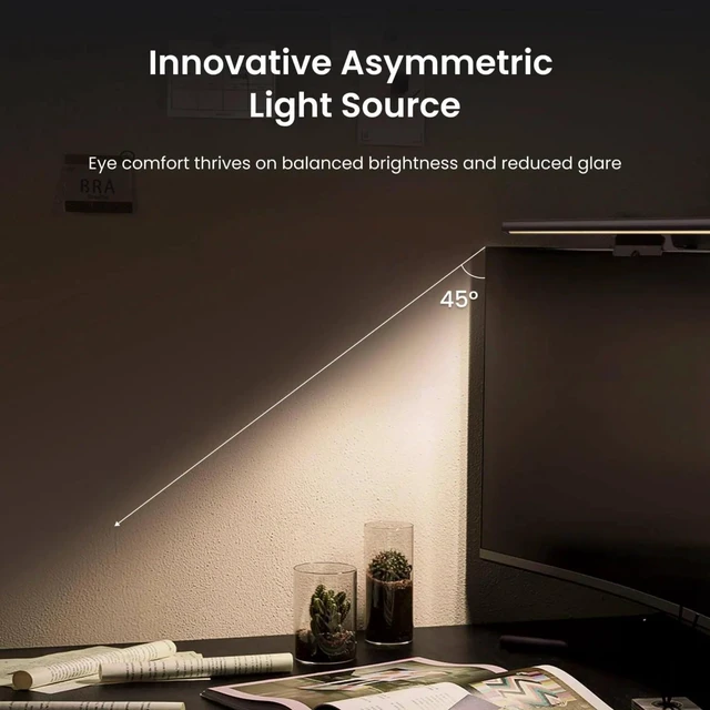 Alt view image 2 of 7 - Monitor Light Bar with Remote, Computer Monitor Lamp for Home Office Gaming, 250LM No Glare Eye-Care Screen Bar, Touch Control USB Desk Lamp with Stepless Dimming for Flat & Curved Monitor