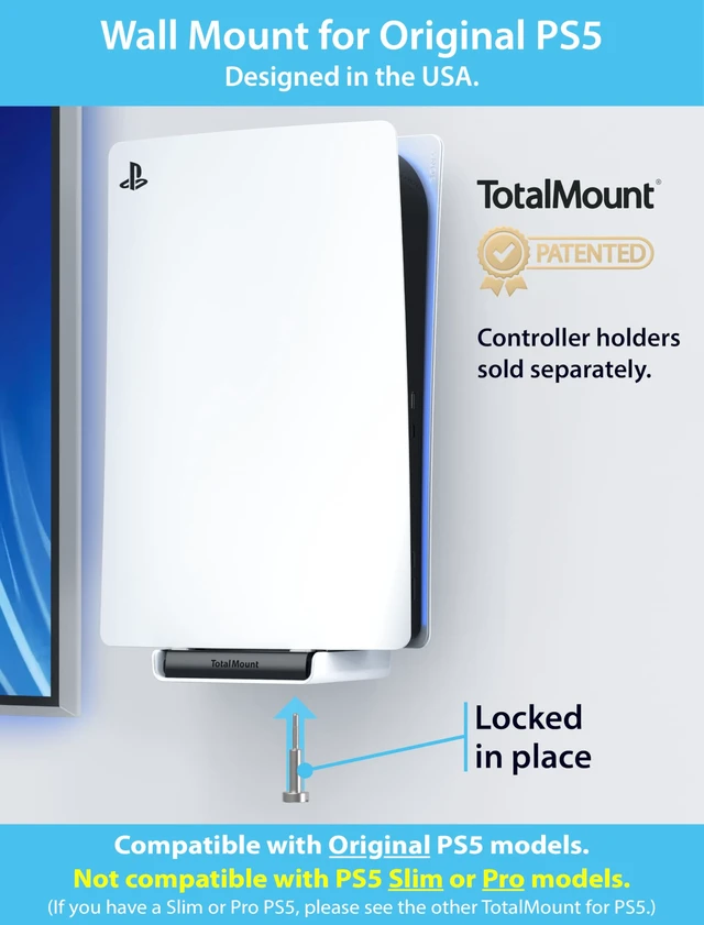 Alt view image 2 of 6 - for Original PS5 Models (Not Compatible with PS5 Slim or Pro) Designed in USA by the Trusted Leader in Electronics Mounting