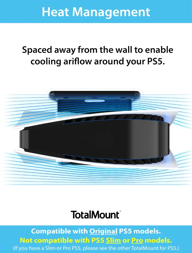 Alt view image 5 of 6 - for Original PS5 Models (Not Compatible with PS5 Slim or Pro) Designed in USA by the Trusted Leader in Electronics Mounting
