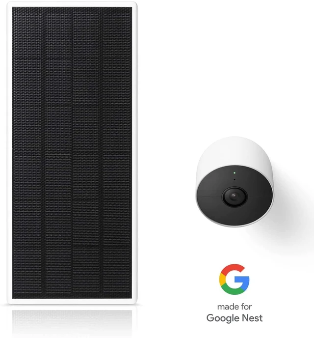 Alt view image 2 of 7 - Solar Panel for Google Nest Cam Outdoor - 2.5W Solar Charger Continuous charge for Nest Cam outdoor/indoor battery, 360-degree adjustable mount, Made for Google Nest