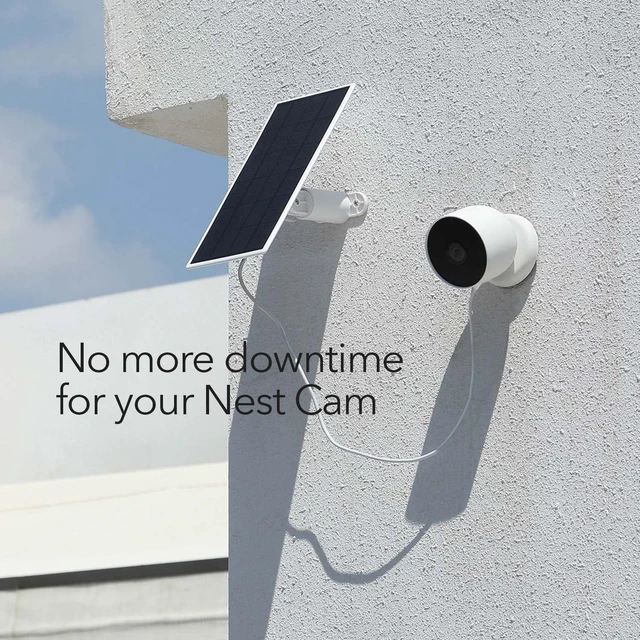 Alt view image 4 of 7 - Solar Panel for Google Nest Cam Outdoor - 2.5W Solar Charger Continuous charge for Nest Cam outdoor/indoor battery, 360-degree adjustable mount, Made for Google Nest