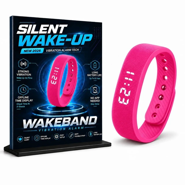 Main image of Vibrating Alarm Watch for Heavy Sleepers,Silent Wake up Alarm Wrist Powerful Wrist Vibrating Alarm,For Hearing impaired,20-Day Battery,Comfort Silicone Loop,Ideal For Couples,Shared SpaceDorms