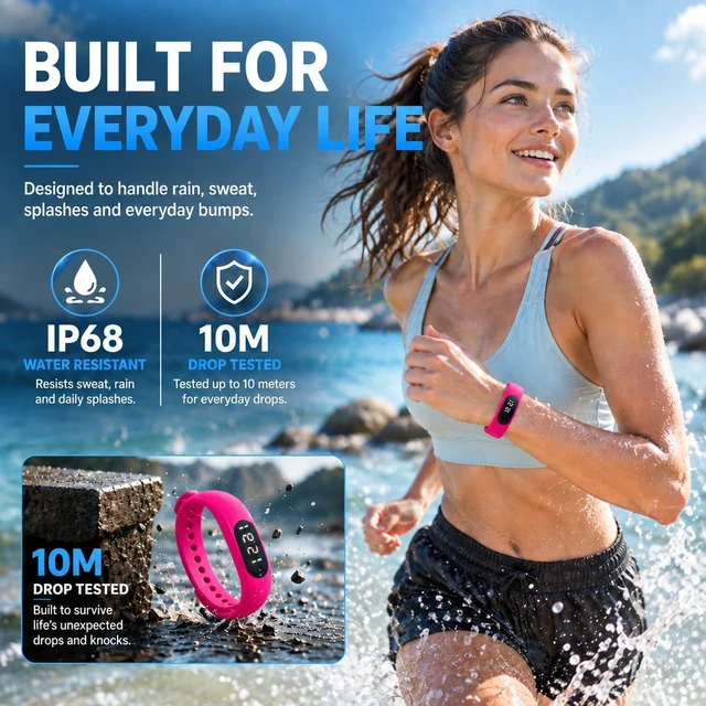 Alt view image 4 of 6 - Vibrating Alarm Watch for Heavy Sleepers,Silent Wake up Alarm Wrist Powerful Wrist Vibrating Alarm,For Hearing impaired,20-Day Battery,Comfort Silicone Loop,Ideal For Couples,Shared SpaceDorms
