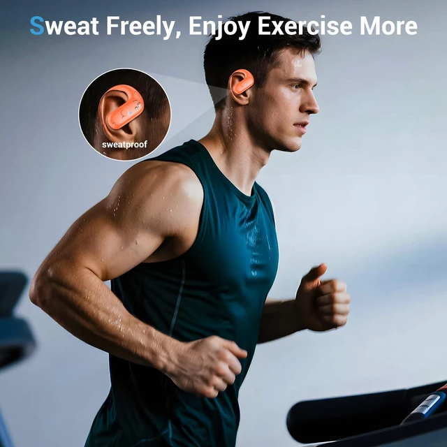 Alt view image 2 of 7 - Sport Wireless Earbuds,60Hrs BT5.4 ENC IPX7 Waterproof Earhooks Deep Bass 14.2mm drivers deliver rich stereo sound. Soft silicone ensures a secure, painless fit for long workouts