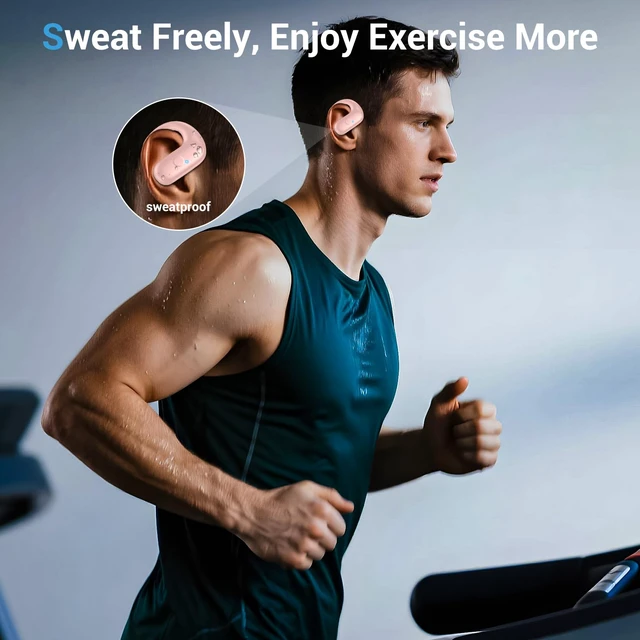 Alt view image 2 of 7 - Sport Wireless Earbuds,60Hrs BT5.4 ENC IPX7 Waterproof Earhooks Deep Bass 14.2mm drivers deliver rich stereo sound. Soft silicone ensures a secure, painless fit for long workouts