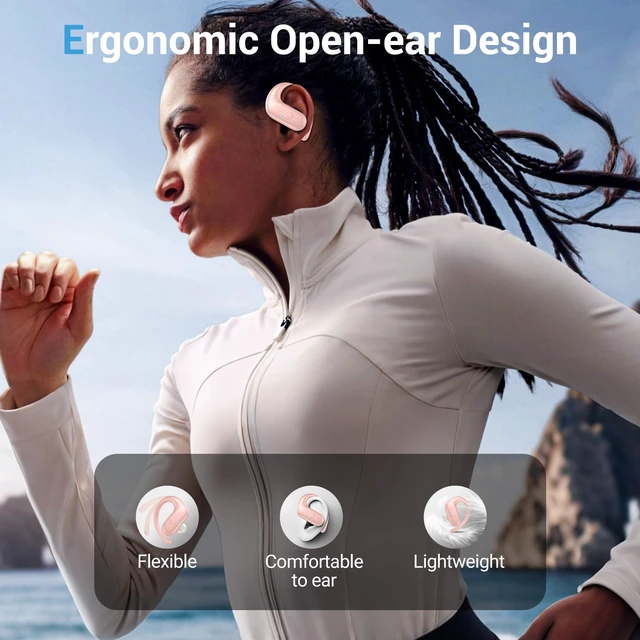 Alt view image 3 of 7 - Sport Wireless Earbuds,60Hrs BT5.4 ENC IPX7 Waterproof Earhooks Deep Bass 14.2mm drivers deliver rich stereo sound. Soft silicone ensures a secure, painless fit for long workouts