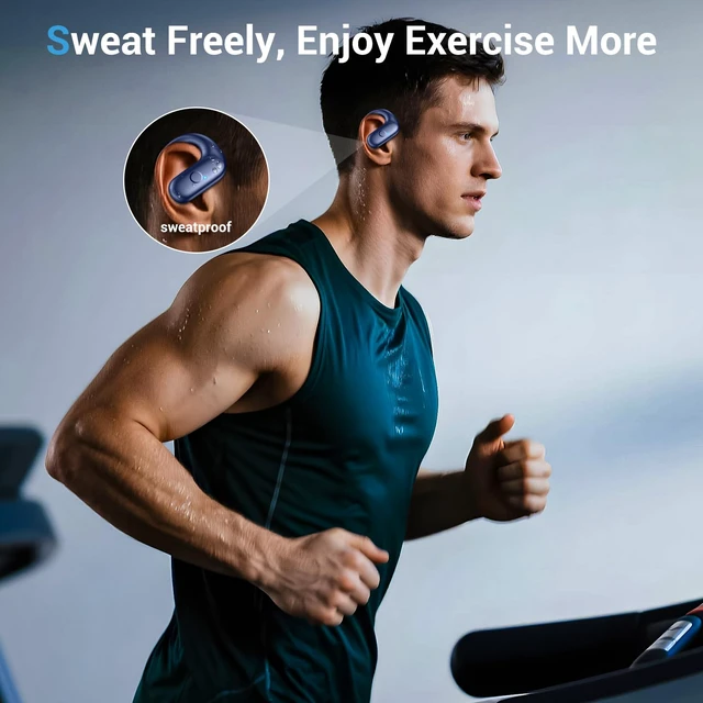 Alt view image 2 of 7 - Sport Wireless Earbuds,60Hrs BT5.4 ENC IPX7 Waterproof Earhooks Deep Bass 14.2mm drivers deliver rich stereo sound. Soft silicone ensures a secure, painless fit for long workouts