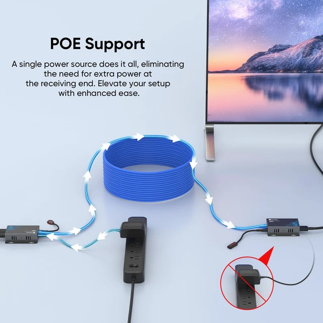 Alt view image 6 of 7 - 4K HDMI Extender Over Ethernet, 230FT, PoC, IR, Loop Out -HT275 4K 30Hz to 131FT or 1080P 60Hz to 230FT over Cat6/Cat7 with EDID, transmitter and receiver for home and professional AV