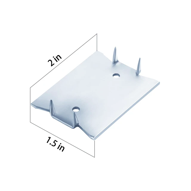 Alt view image 2 of 5 - (190 pcs) Zinc 1.5X2 Inch 16-Gauge Anti-Nail Protection Plate Shield, Nail Plate for Wood Studs, Steel Cable Wire Protector Plate with Sharp Pointed Prongs for Protection Plumbing and Wiring