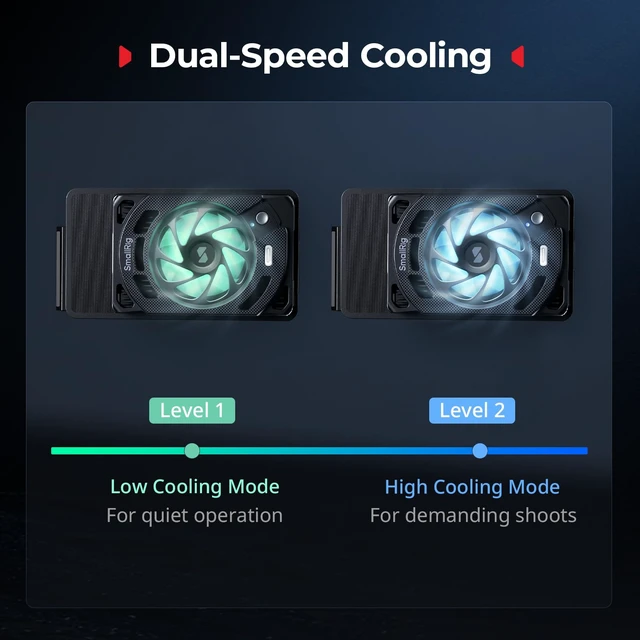 Alt view image 3 of 7 - Camera External Cooling Fan for Nikon ZR with Dual-Speed Modes, Snap-On Design, TEC Cooling Module, Compatible with V-Mount Battery Plate - 5874