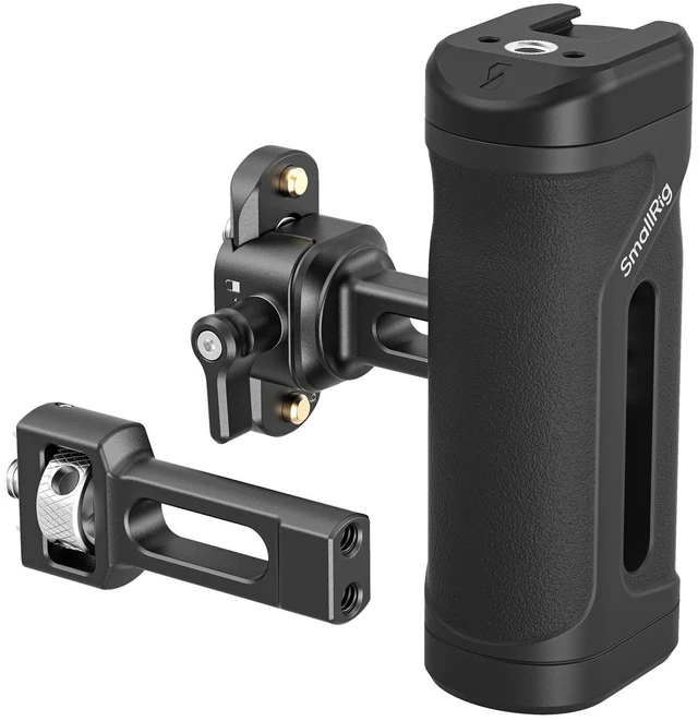 Main image of Mini Side Handle Kit, w/ 1/4"-20 Locating Screw, NATO Clamp & Rail Left or Right Hand Available, Up and Down Adjustable, Max. Payload 10kg/ 22lb, Bulit-in Threaded Hole/ Cold Shoe