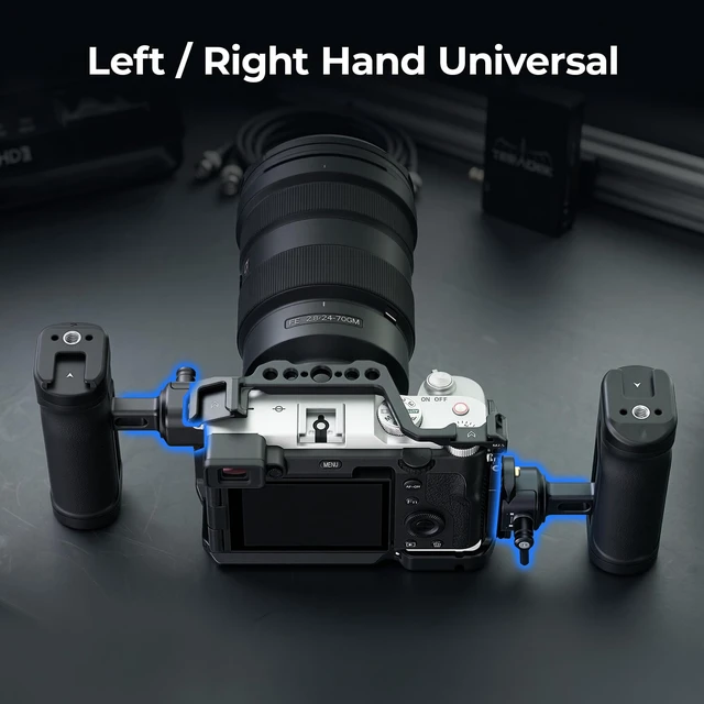 Alt view image 5 of 7 - Mini Side Handle Kit, w/ 1/4"-20 Locating Screw, NATO Clamp & Rail Left or Right Hand Available, Up and Down Adjustable, Max. Payload 10kg/ 22lb, Bulit-in Threaded Hole/ Cold Shoe