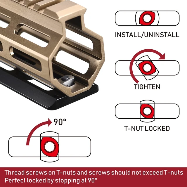 Alt view image 3 of 7 - Arca Dovetail Rail for M-LOK System Quick-Release Tripod Mount Adapter Compatible with Arca-Swiss/RRS Standards Lightweight Aluminum Hunting Accessory 6-Slot Interface
