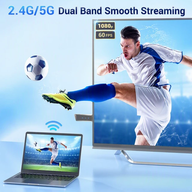 Alt view image 7 of 7 - 2027 Wireless HDMI Display Dongle Adapter, HDMI Bluetooth Adapter for Streaming Media Video/Audio Wireless Extender from Smartphone,Laptop to HDTV/Projector/Monitor, Support Airplay DLNA Miracast