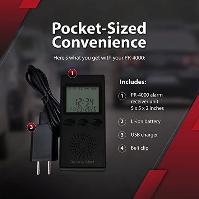 Alt view image 5 of 6 - PR-4000 Portable Receiver for 4000 Series Driveway Alarm