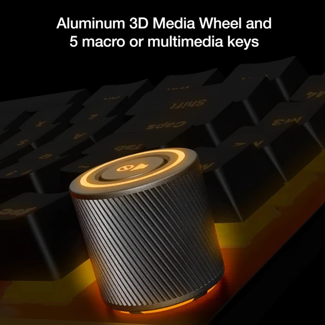 Alt view image 5 of 7 - Light Mount Tactile, Gaming Keyboard, Mechanical Silent Switches Hot-Swappable Silent Switches, Triple-layered dampening, 3D Media Wheel, PBT Double-Shot Keycaps, ARGB, Programmable Keys