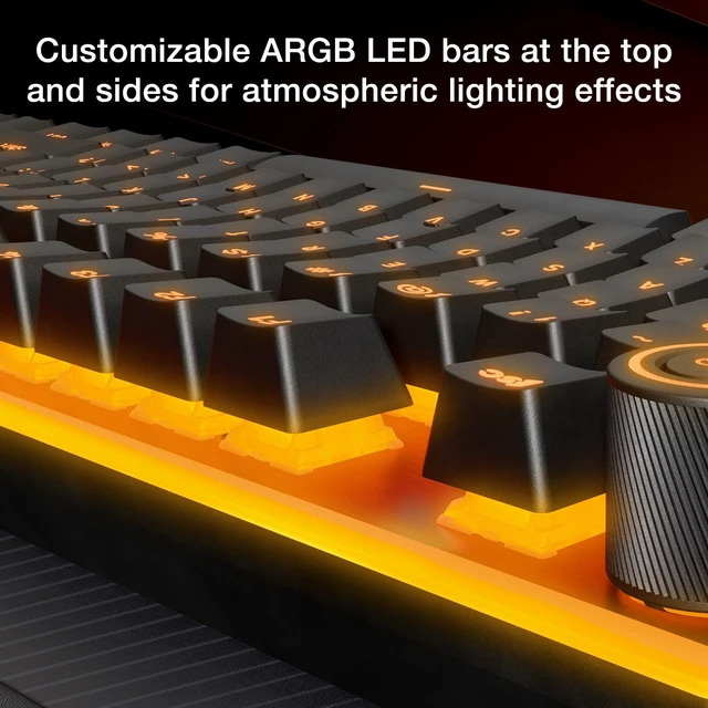 Alt view image 7 of 7 - Light Mount Tactile, Gaming Keyboard, Mechanical Silent Switches Hot-Swappable Silent Switches, Triple-layered dampening, 3D Media Wheel, PBT Double-Shot Keycaps, ARGB, Programmable Keys
