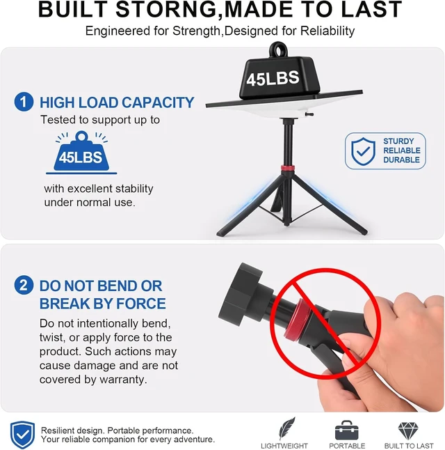 Alt view image 7 of 7 - Portable Starlink Mini Tripod Stand, 0.72 lb Lightweight Ground Mount Ultra-Light, Packable, Wind-Resistant, Aviation Aluminum, Anti-Slip Feet, for Backpacking RV Travel