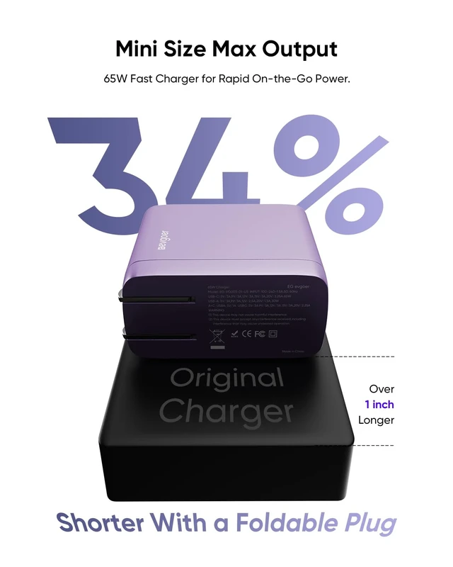 Alt view image 6 of 7 - Surface Pro Charger, 65W Microsoft Surface Charger for 12/11/10/9/8/7/6/5/4/3/X, Compatible with Both Microsoft Book/Laptop/Tablet and All USB-C Deviece (Purple)